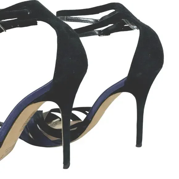 J. Crew Navy and Black Strappy Pointed-Toe Stiletto Heels - Picture 8 of 13